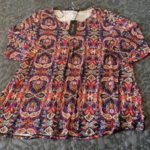 NWT RACHE L ZOE COLORFUL TOP SZ2X